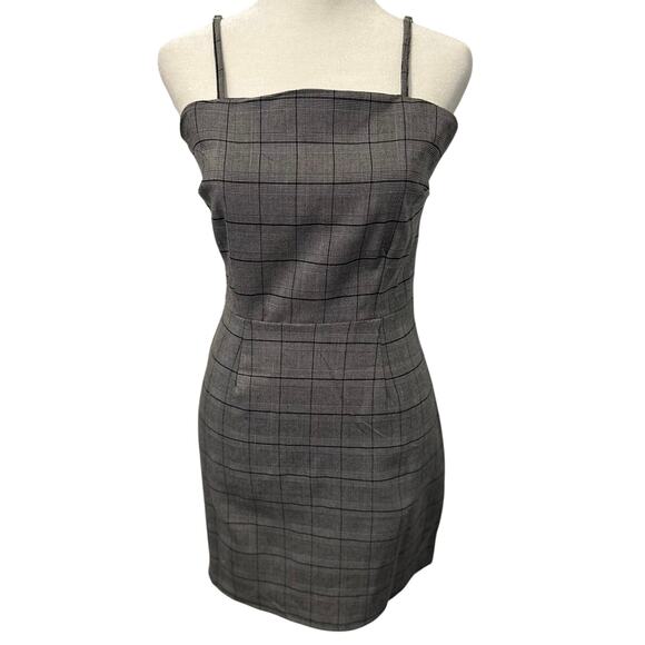 YFFS Dresses & Skirts - YFFS Gray Plaid Tie Back Mini Dress